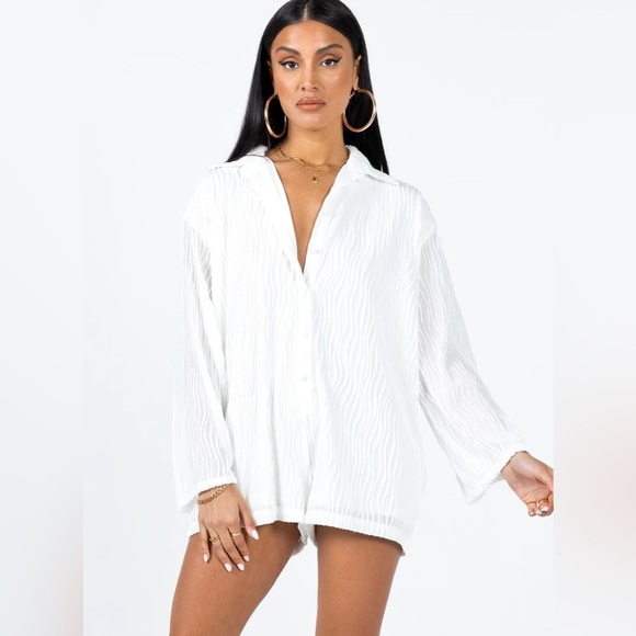 Princess Polly Textured long sleeve romper nwot
